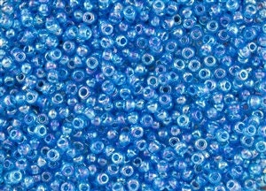 8/0 TOHO ROUND Transparent Rainbow Dark Aqua Seed Bead (8g)