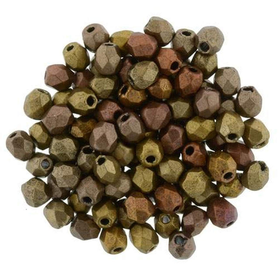 6mm Matte Metallic Gold Iris Czech Faceted Firepolish Glass Beads (25)