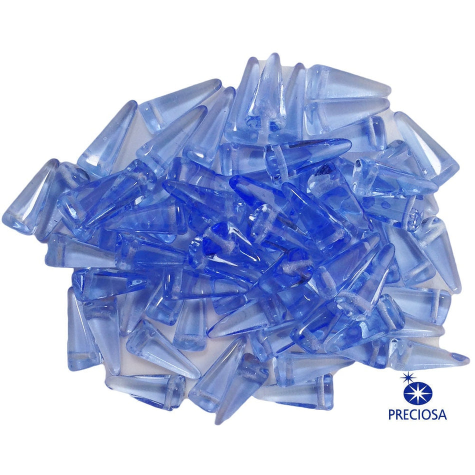 13x6mm Light Sapphire Preciosa Czech Villa Glass Beads (12)