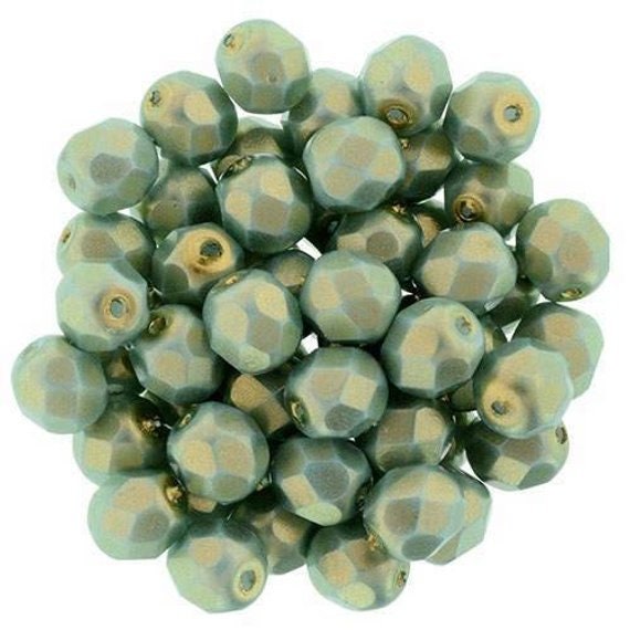Czech Faceted Halo Ethereal Heavens Firepolish Glass Beads 6mm (25)
