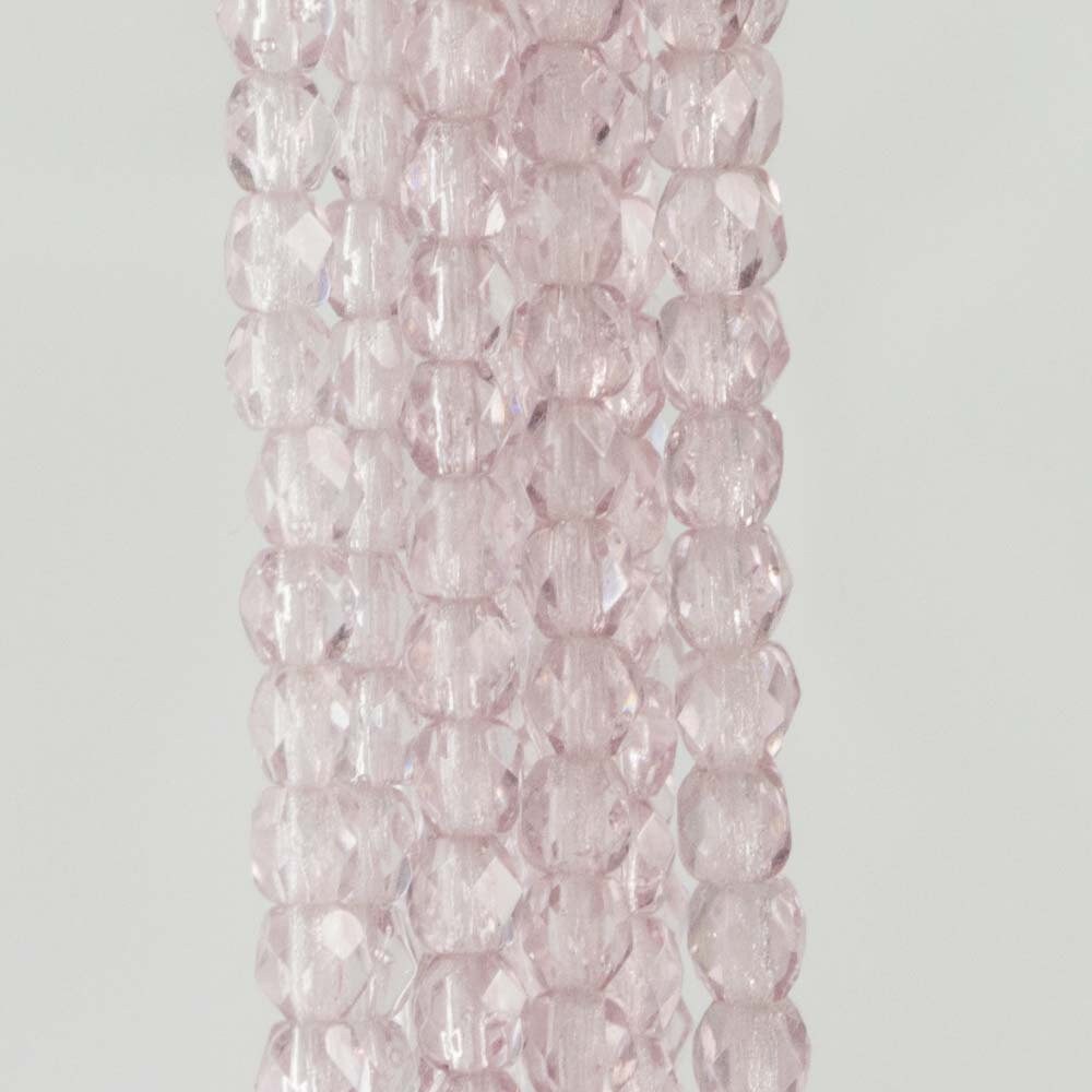 3mm Light Amethyst Czech Faceted Firepolish Glass Beads (50)