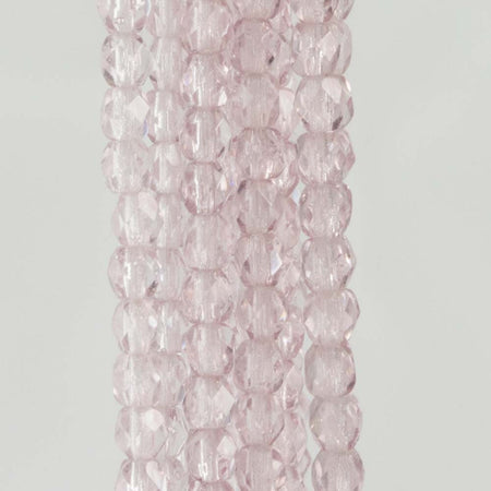 3mm Light Amethyst Czech Faceted Firepolish Glass Beads (50)