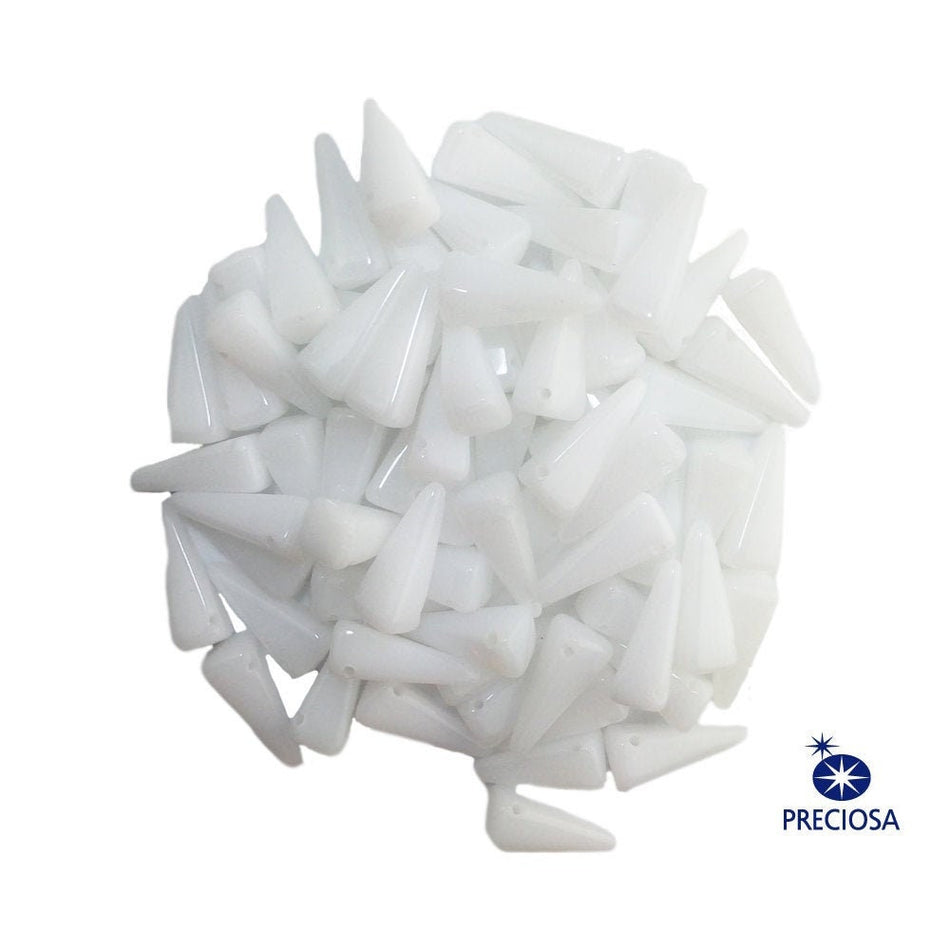 13x6mm Alabaster Preciosa Czech Villa Glass Beads (12)