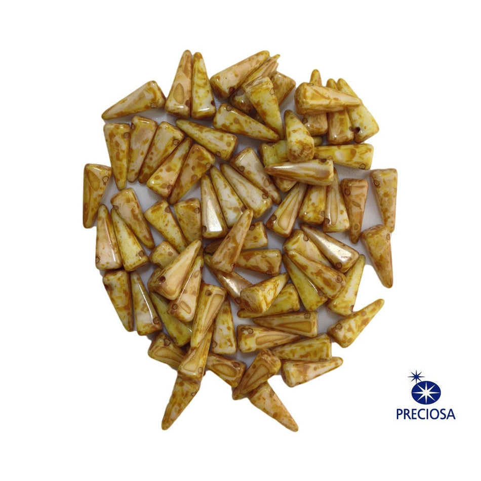 13x6mm Alabaster Travertine Preciosa Czech Villa Glass Beads (12)