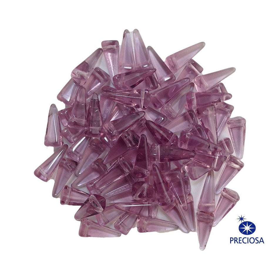 13x6mm Amethyst Preciosa Czech Villa Glass Beads (12)