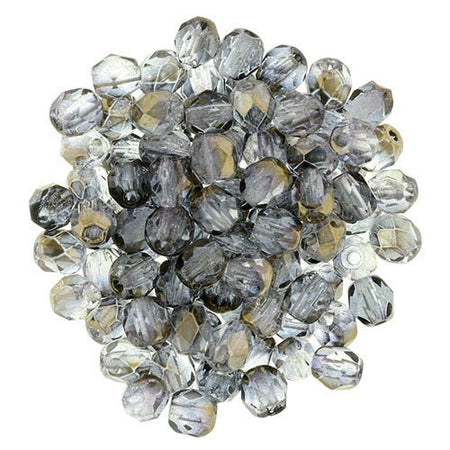 Czech Faceted Antique Copper Crystal Firepolish Glass Beads 4mm (50)