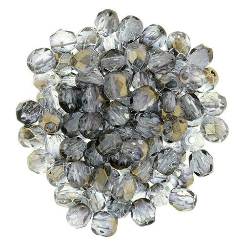 Czech Faceted Antique Copper Crystal Firepolish Glass Beads 4mm (50)