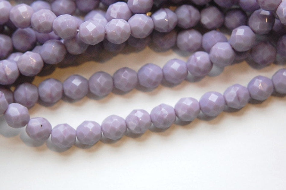 8mm Moonstone Amethyst Czech Firepolish Faceted Glass Beads (25)