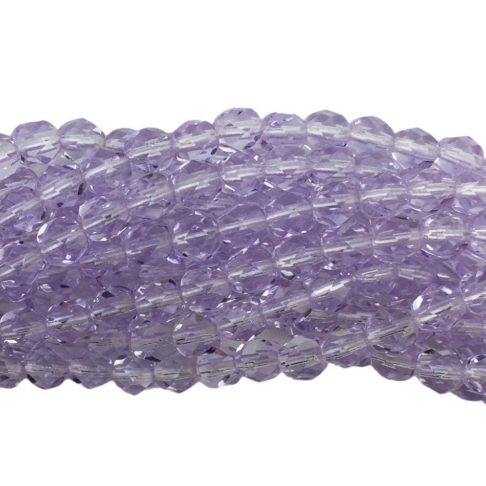 Translucent Lilac Faceted Glass Czech Beads 6mm (30) czh032A