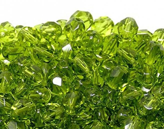 Czech Faceted Olivine Firepolish Glass Beads 6mm (25)