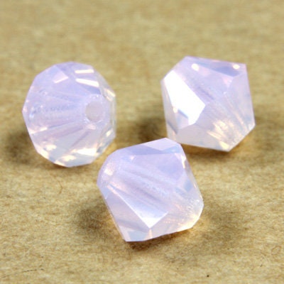 4mm Rose Opal Czech Faceted Bicone Glass Beads (50)