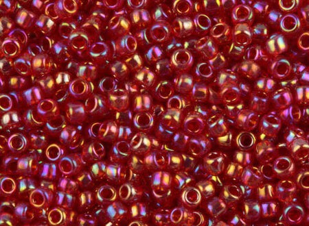 11/0 TOHO ROUND Transparent Rainbow Ruby Seed Bead (8g)
