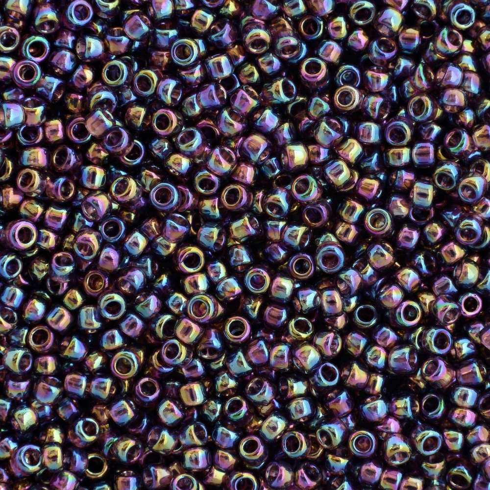 15/0 TOHO ROUND Transparent Rainbow Amethyst Seed Bead (8g)