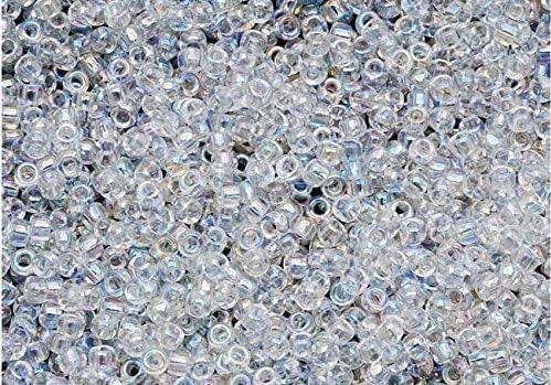 15/0 TOHO ROUND Transparent Rainbow Crystal Seed Bead (8g)