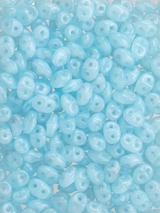 2/5MM MATUBO SUPERDUO Milky Aquamarine Beads