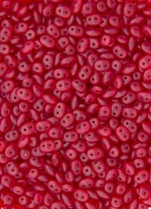 2/5MM MATUBO SUPERDUO Matte Ruby Beads