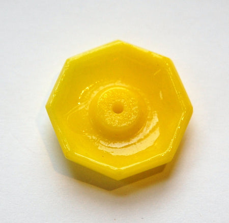 Vintage Opaque Yellow Faceted Octagon Glass Cabochon cab140D