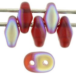 2/5MM MATUBO SUPERDUO Matte Siam Ruby AB Beads