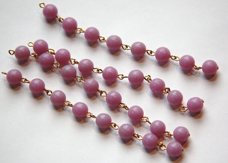 Vintage Lavender Acrylic Beaded Linked Drops drp056