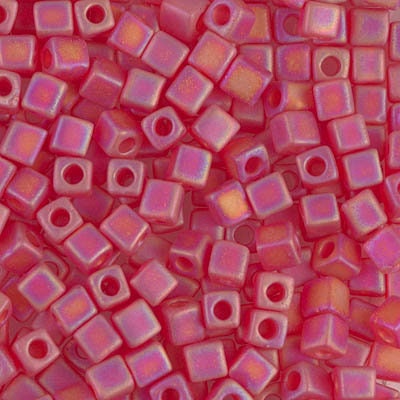 4mm MIYUKI CUBE Matte Transparent Ruby AB Seed Bead (20g)