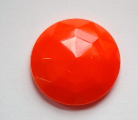 Vintage Orange Faceted Glass Cabochon 27mm cab140A