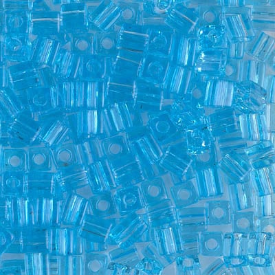 4mm MIYUKI CUBE Transparent Aqua Seed Bead 20gm