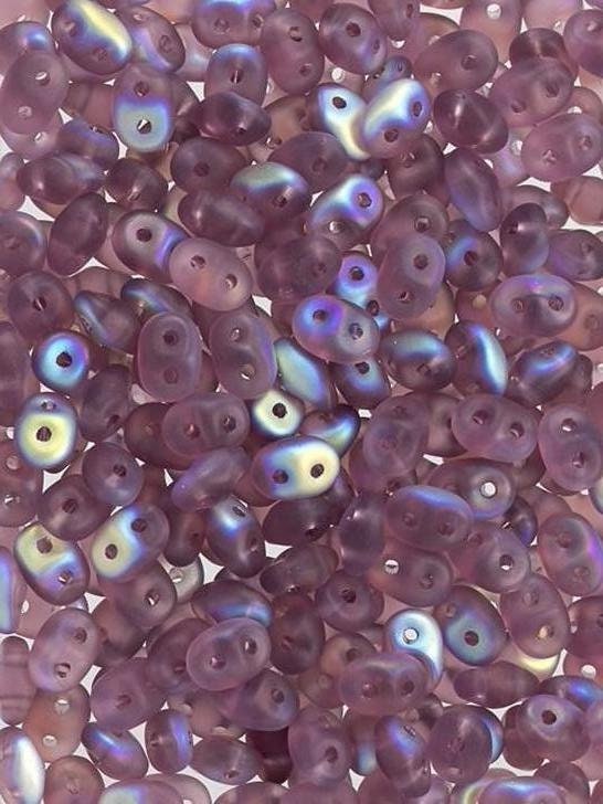 2/5MM MATUBO SUPERDUO Matte Amethyst AB Beads