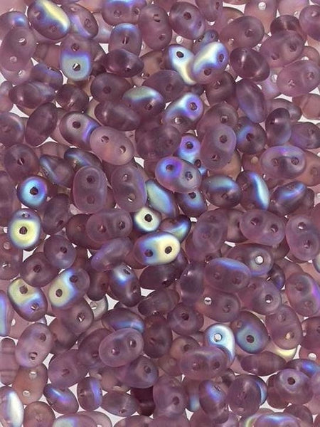 2/5MM MATUBO SUPERDUO Matte Amethyst AB Beads