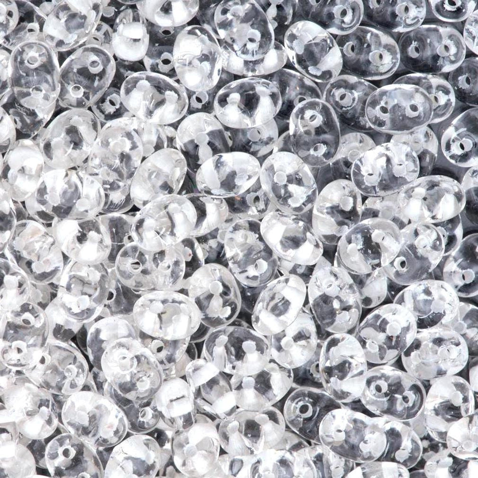 2/5MM MATUBO SUPERDUO White Lined Crystal Beads