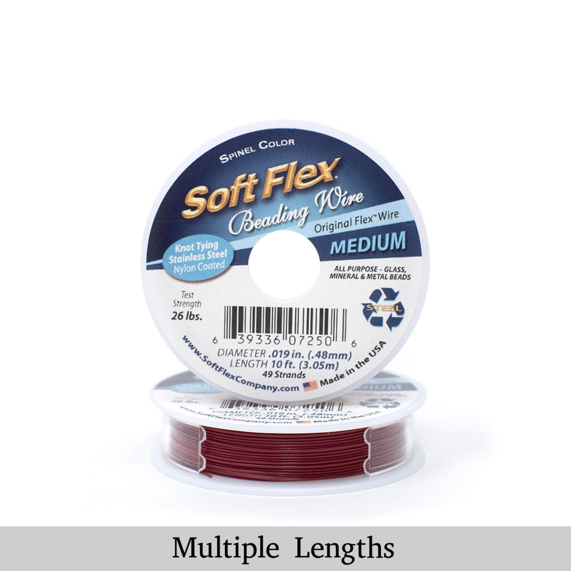 0.019in/0.48mm Spinel Soft Flex Medium Beading Wire 10/30/100ft