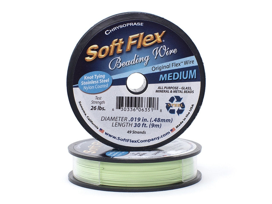 0.019in/0.48mm Chrysoprase Soft Flex Medium Beading Wire 10/30/100ft
