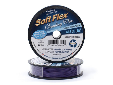 0.019in/0.48mm Purple Amethyst Soft Flex Medium Beading Wire 10/30/100ft