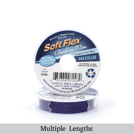 0.019in/0.48mm Purple Amethyst Soft Flex Medium Beading Wire 10/30/100ft