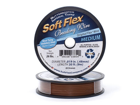 0.019in/0.48mm Butterscotch Imperial Topaz Soft Flex Medium Beading Wire 10/30/100ft