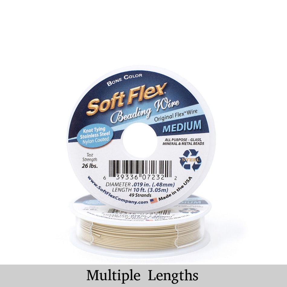 0.019in/0.48mm Bone Soft Flex Medium Beading Wire 10/30/100ft