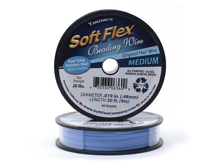 0.019in/0.48mm Tanzanite Soft Flex Medium Beading Wire 10/30/100ft