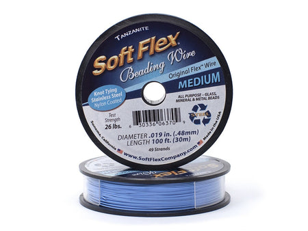 0.019in/0.48mm Tanzanite Soft Flex Medium Beading Wire 10/30/100ft