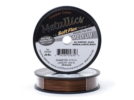 0.019in/0.48mm Copper Soft Flex Medium Beading Wire 10/30/100ft