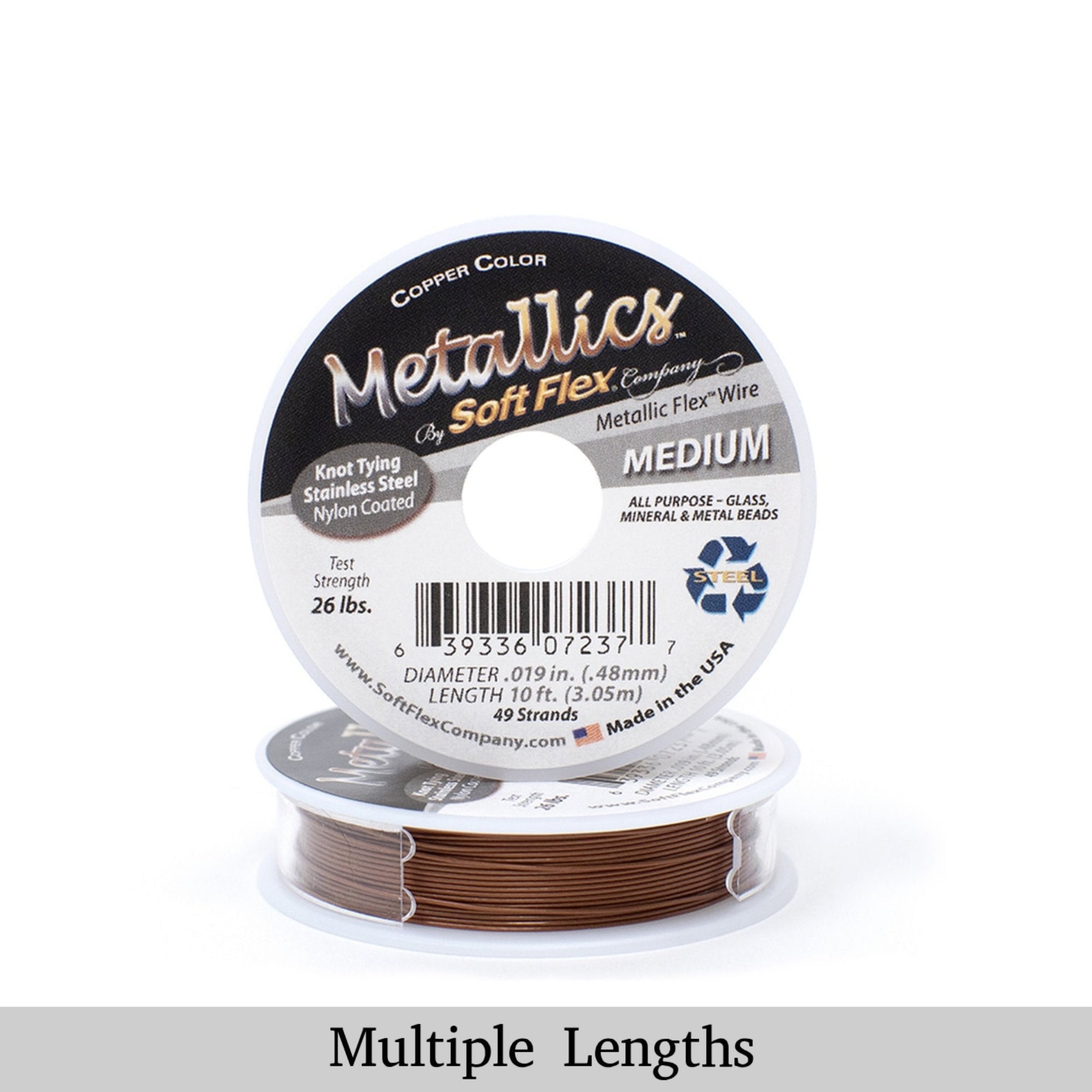 0.019in/0.48mm Copper Soft Flex Medium Beading Wire 10/30/100ft