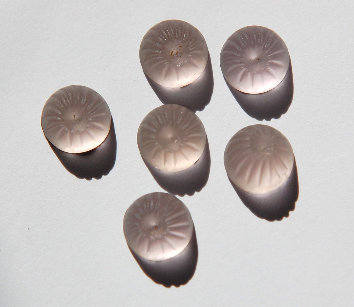 Vintage Light Amethyst Purple Ribbed Cabochons cab381C