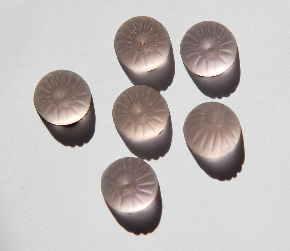 Vintage Light Amethyst Purple Ribbed Cabochons cab381C
