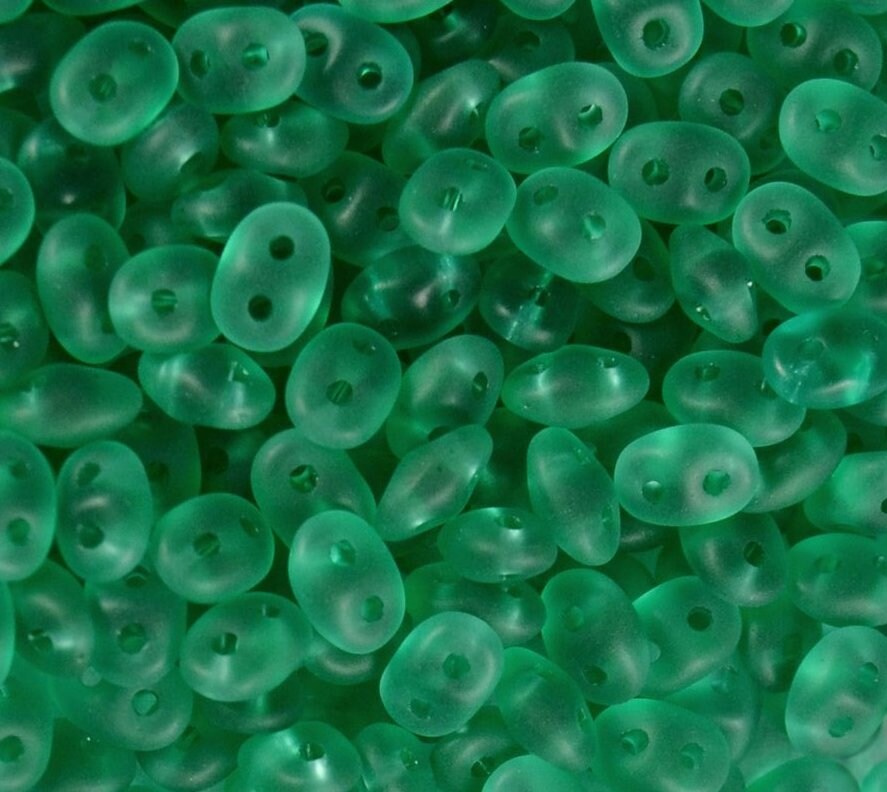 2/5MM MATUBO SUPERDUO Matte Emerald Beads