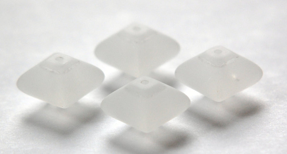 Vintage Chunky Matte Clear Acrylic Square Beads bds961C
