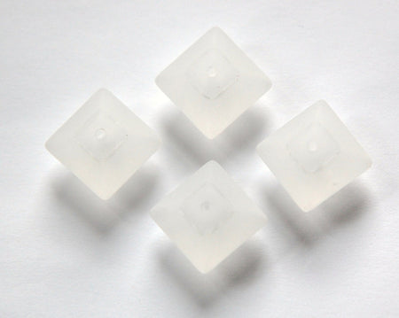 Vintage Chunky Matte Clear Acrylic Square Beads bds961C