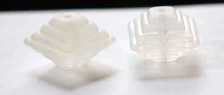 Vintage Deco Layered Matte Crystal Acrylic Square Beads bds961E