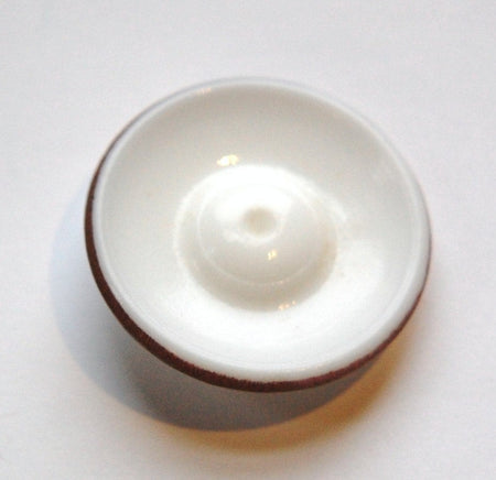 Vintage German White with Gold Faceted Glass Cabochon cab723E