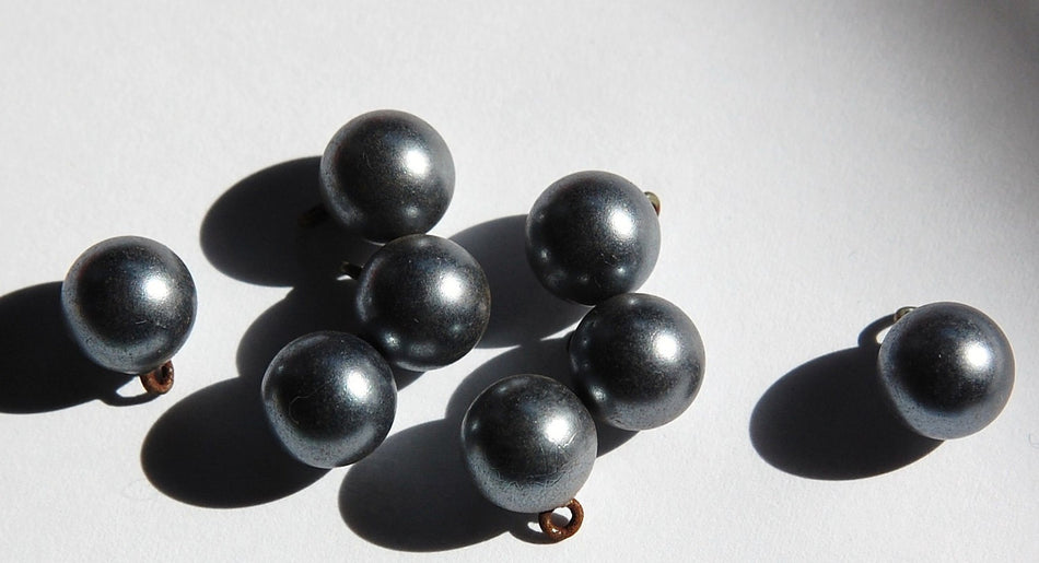 Vintage Dark Gray Plastic Bead Drops with Loop drp063