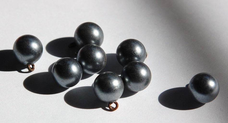Vintage Dark Gray Plastic Bead Drops with Loop drp063