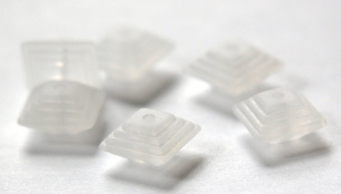 Vintage Deco Layered Matte Crystal Acrylic Square Beads 12mm bds961H