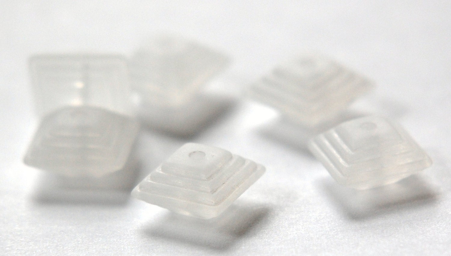 Vintage Deco Layered Matte Crystal Acrylic Square Beads 12mm bds961H